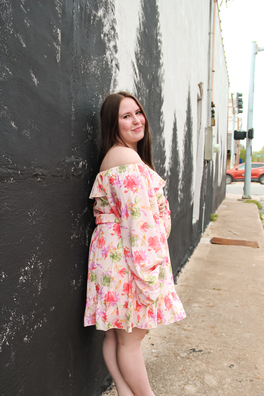 Lets Talk Fashion Blush and Lilac Floral Dress