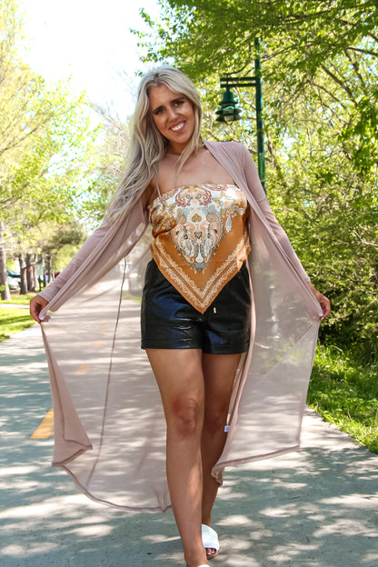 Thinking Of Myself Sheer Kimono (Taupe)