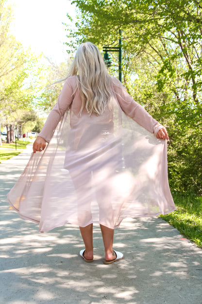 Thinking Of Myself Sheer Kimono (Taupe)