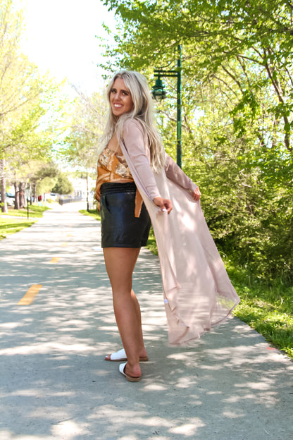 Thinking Of Myself Sheer Kimono (Taupe)