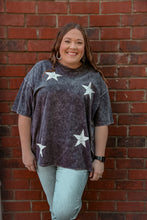 Load image into Gallery viewer, Watching The Stars Acid Wash Star Shirt (Charcoal)
