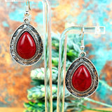 Red Pritchett Teardrop Earrings