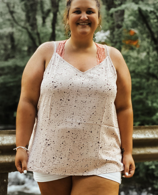 Sweet Simplicity Speckled In Baby Pink Tank