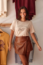 Load image into Gallery viewer, Darling Delight Faux Leather Twist Front Skort (Dark Caramel)
