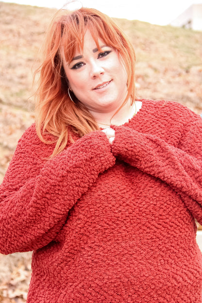 Cozy Dreams Top in Dark Rust