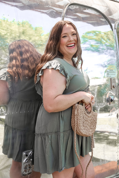Purest Heart Ruffle Casual Dress (Olive)