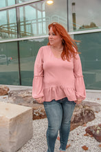 Load image into Gallery viewer, Pink Dreams Peplum Top
