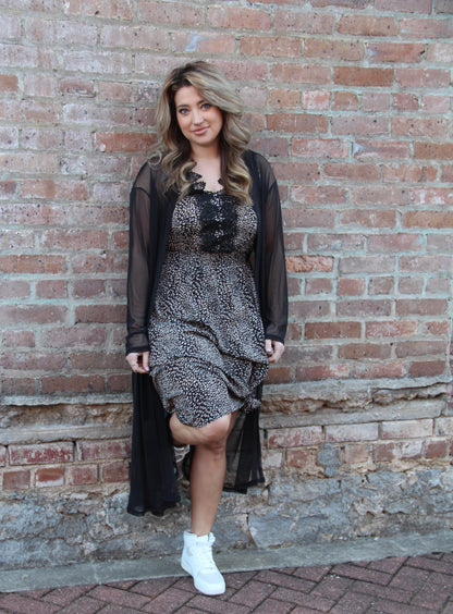 Thinking Of Myself Sheer Kimono (Black)