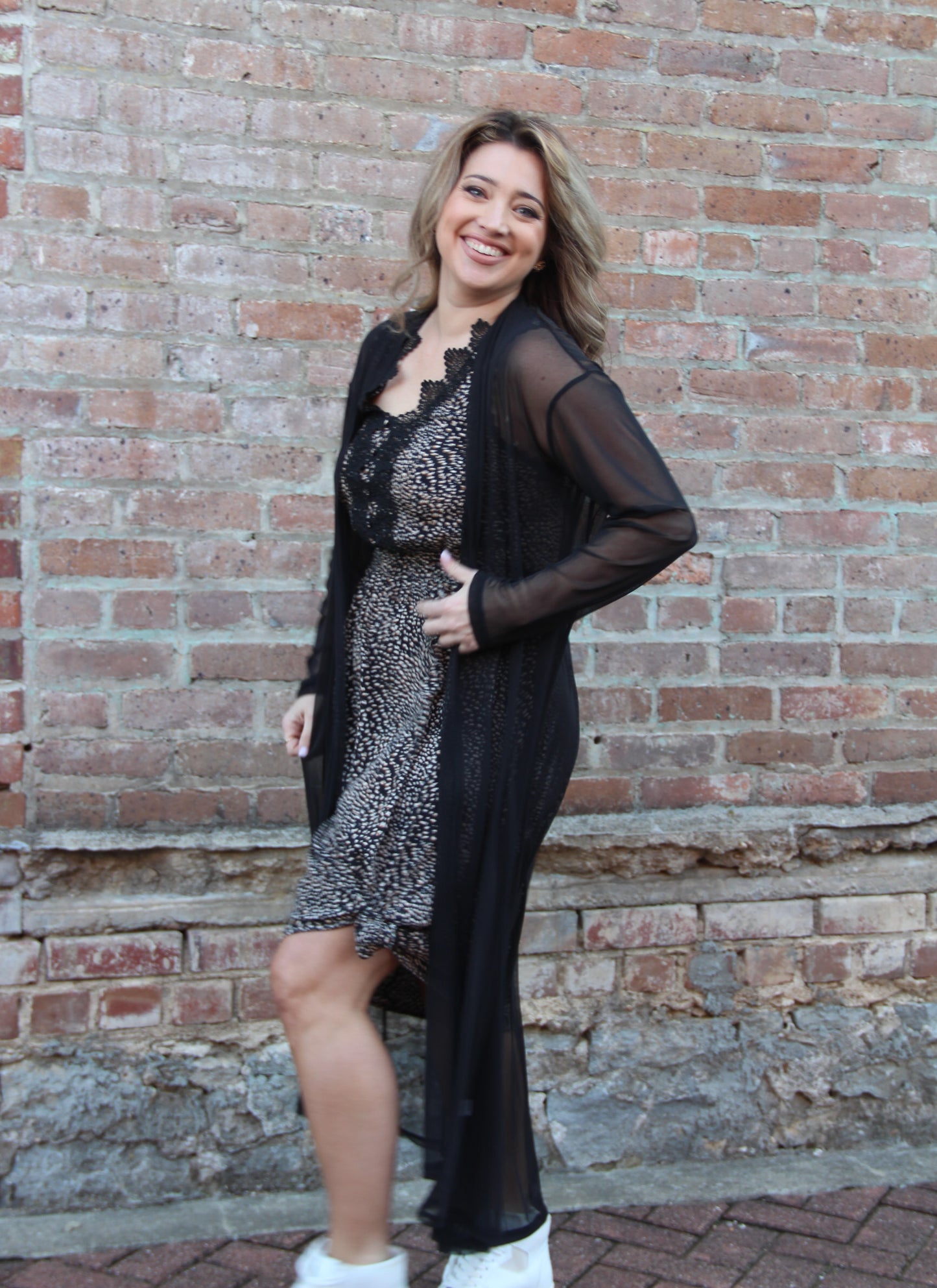 Thinking Of Myself Sheer Kimono (Black)