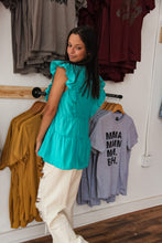 Load image into Gallery viewer, Feeling Light Ruffle Sleeve Blouse (Emerald)
