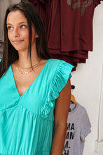 Load image into Gallery viewer, Feeling Light Ruffle Sleeve Blouse (Emerald)
