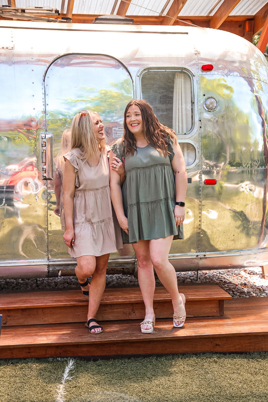 Purest Heart Ruffle Casual Dress (Olive)
