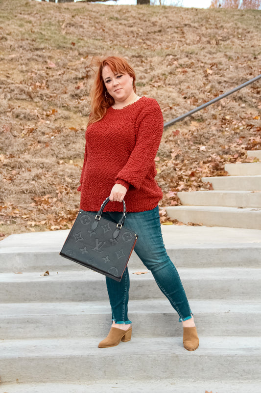 Cozy Dreams Top in Dark Rust