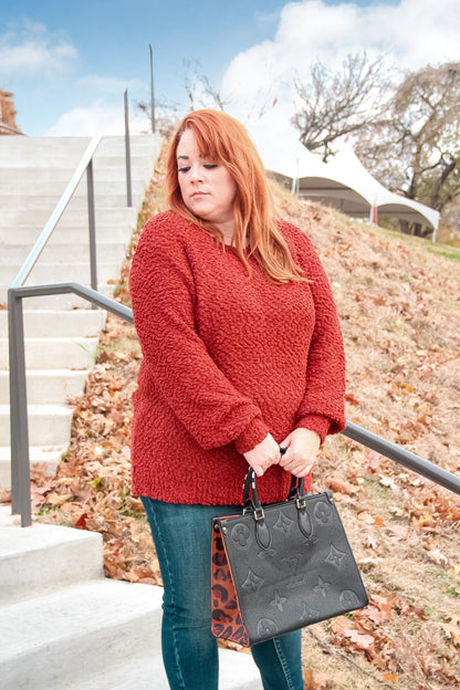 Cozy Dreams Top in Dark Rust