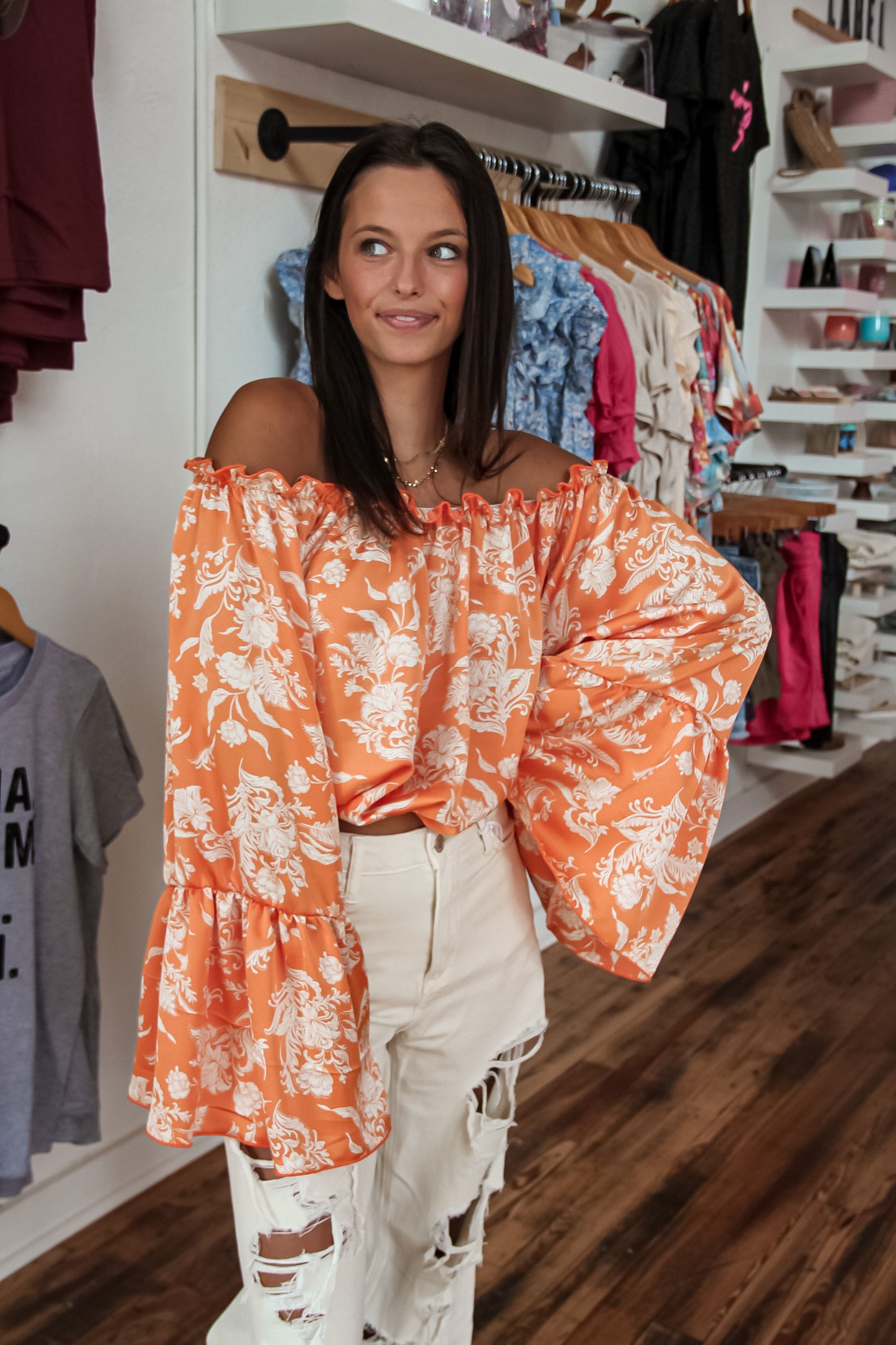 Romantically Yours Floral Off Shoulder